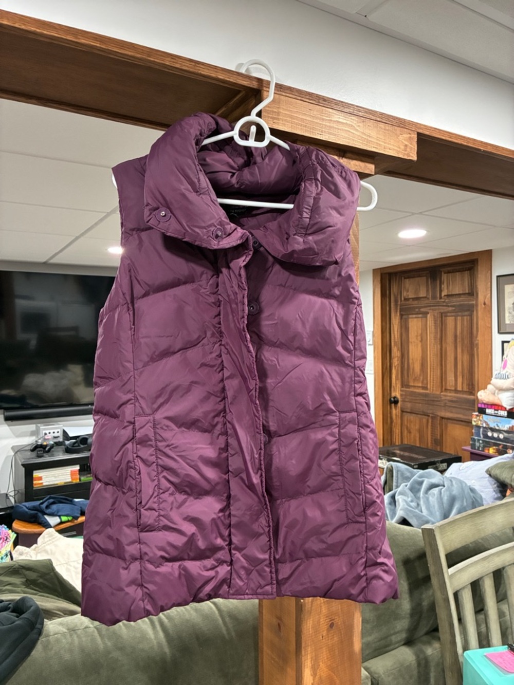Eileen Fisher Quilted Puffer Vest in Plum